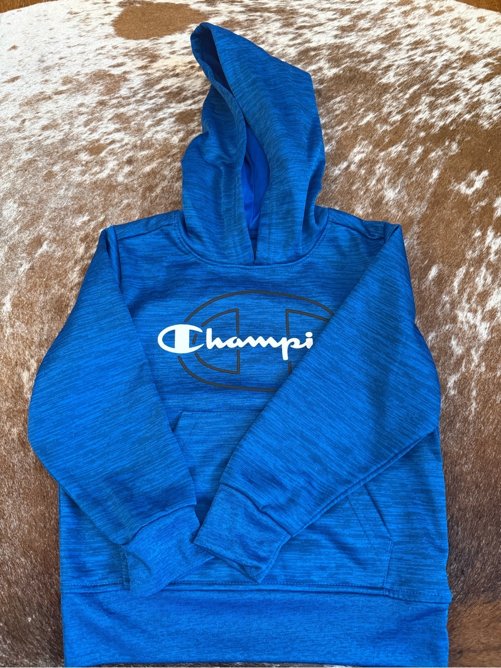 Champion Royal Blue Kids Pullover Hoodie with Logo